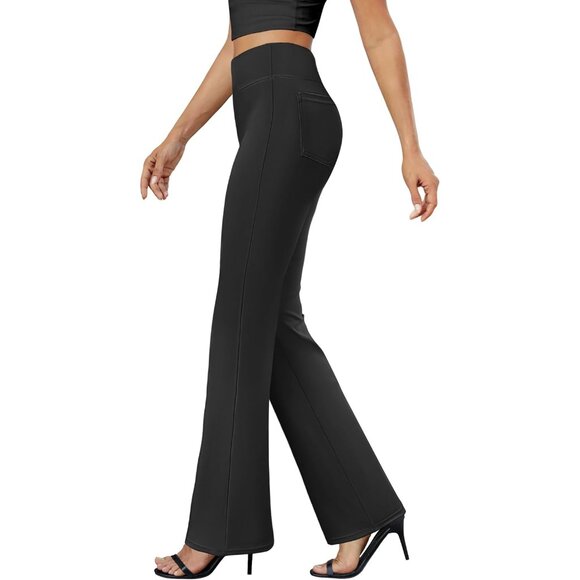 Womens Bootcut Dress Pants Business Casual Work Pants with Pockets High Waist St - Picture 1 of 6